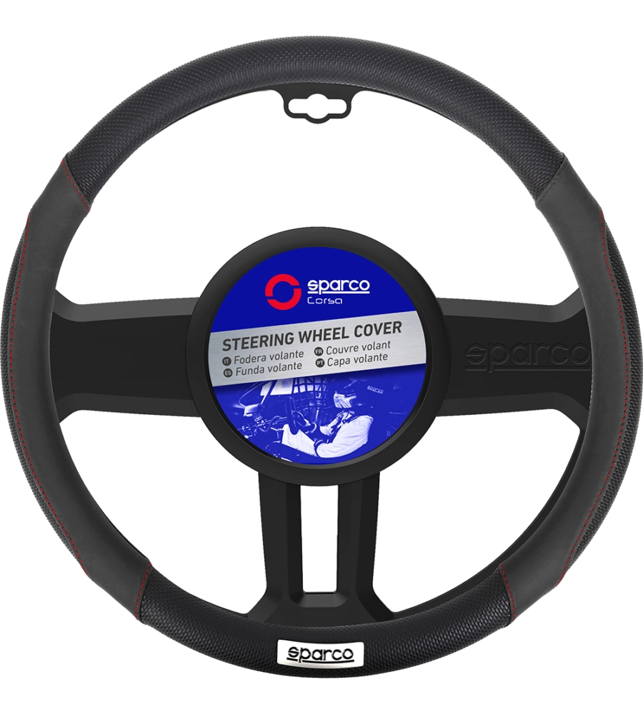 Coprivolante auto universale sparco nero con dettagli traforati - spc1113